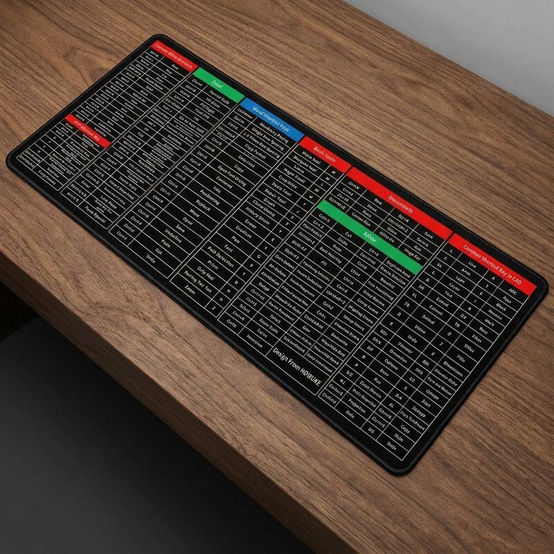 CrazySoul Study Table Mat - Large - Excel Anti-Slip Shortcut Keyboard Mat Non Slip Base Mousepad-image-5