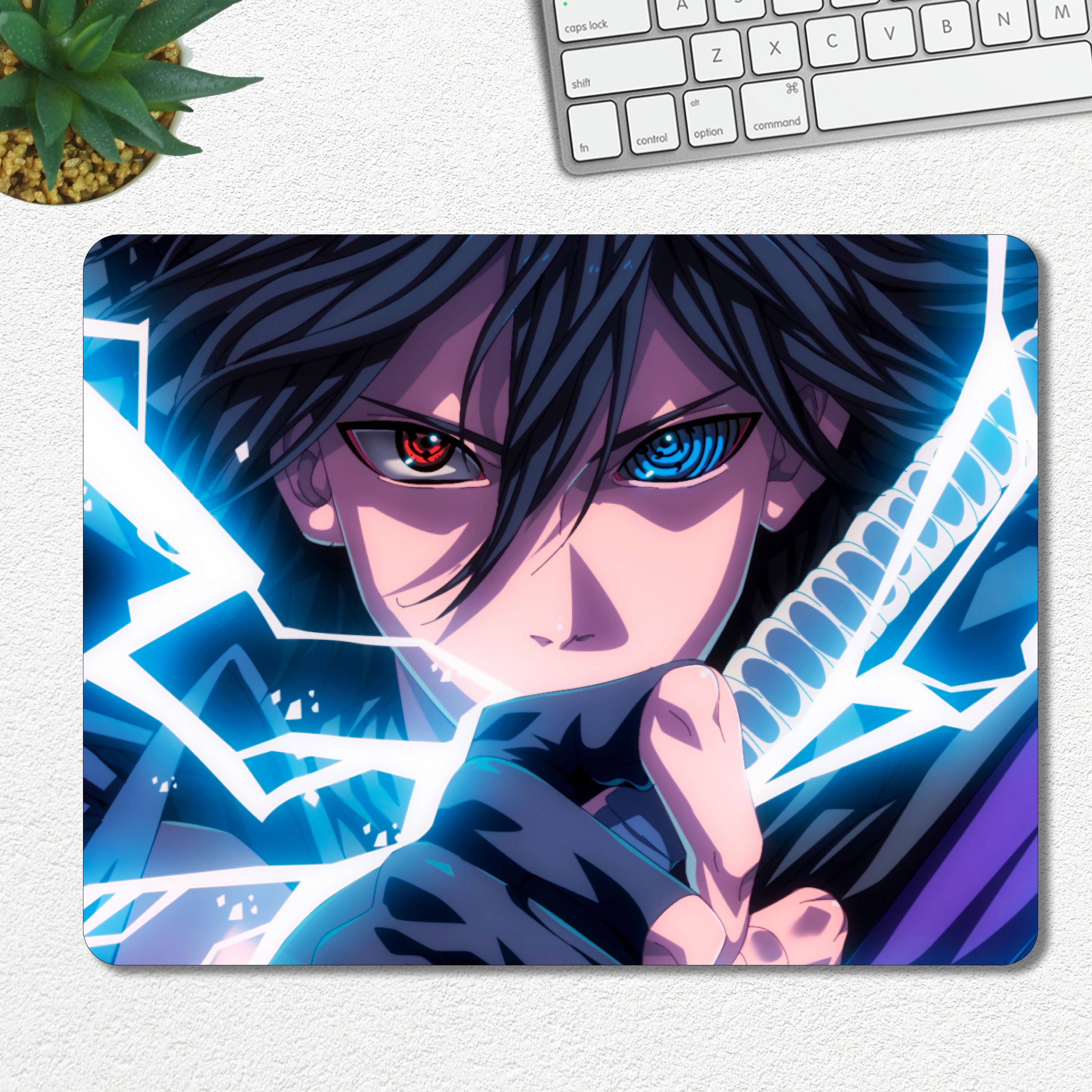 Ourrble Naruto Anime Mouse Mat for Sasuke Uchiha Lightning Blade Non Slip Base Mousepad-image-19