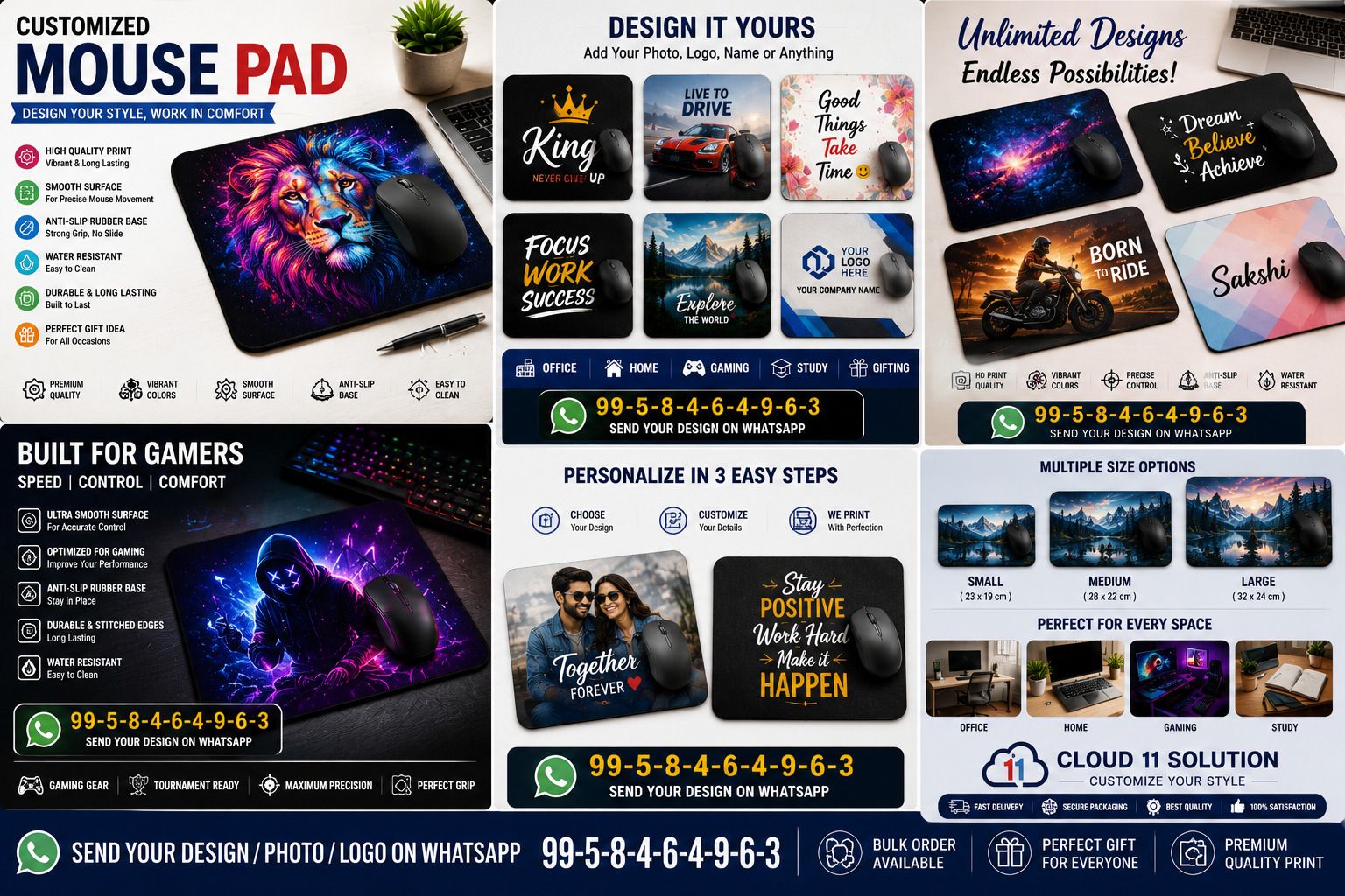SSS 001 Non Slip Base Dual Sided Mousepad-image-1