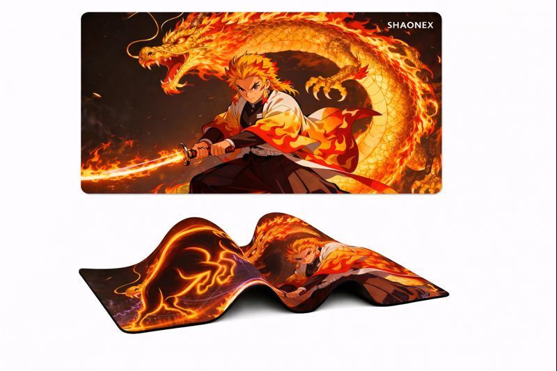 XENOAHS FIERY WARRIOR AND DRAGON (11*23) Non Slip Base Mousepad-image-11