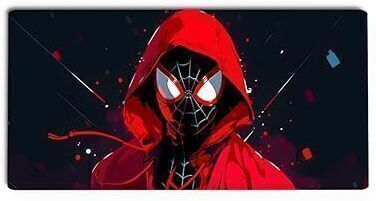 Gifting Domus Spider-Man in Red Hoodie Gaming Desk Mat with 10 Free Anime Stickers, Laptop, PC Mousepad-image-7
