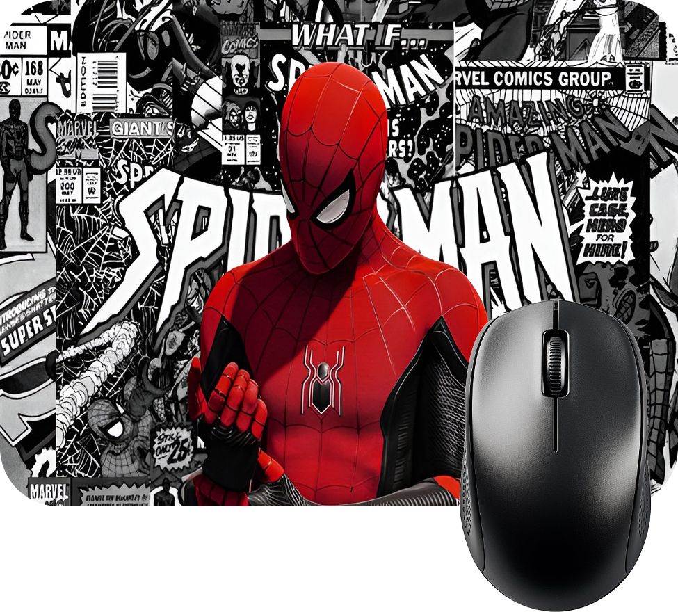 FINIXSTORE Premium SpiderMan With Comic Background Printed (9 inch x 7 inch) Non Slip Base Mousepad-image-42