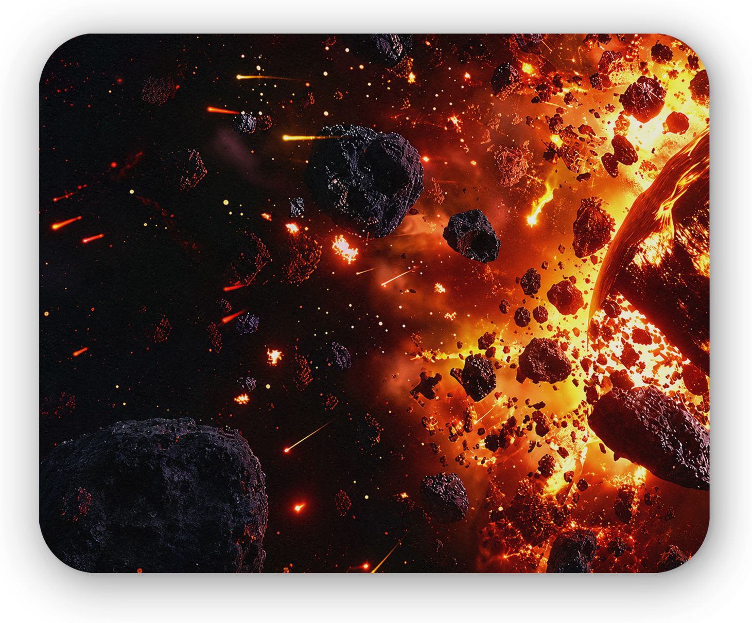 TRENDY DEALZ Fire Asteroid Design Printed Mouse Pad with Smooth Surface & Non Slip Base Mousepad-image-29