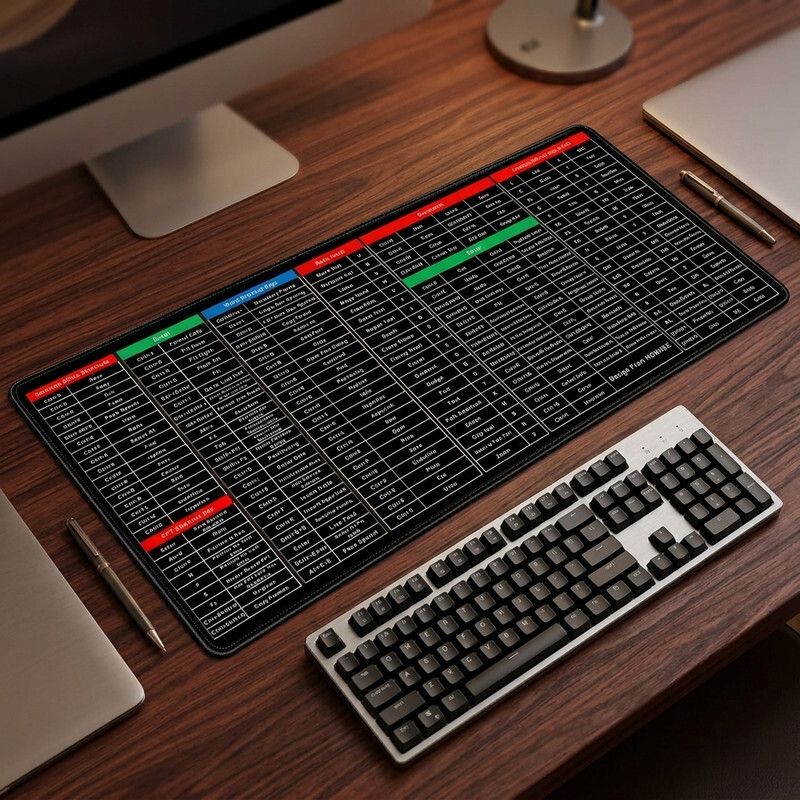 CrazySoul Excel Keyboard Pad 30 Cm - Large - Excel Anti-Slip Shortcut Keyboard Mat Non Slip Base Mousepad-image-18