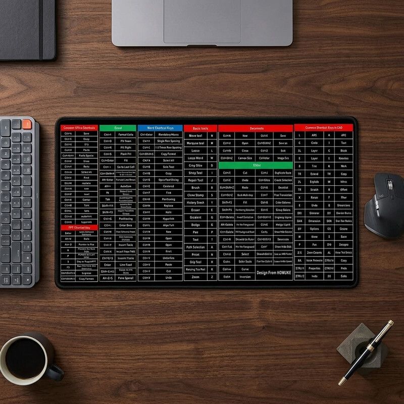 CrazySoul Computer Table Sheet - Large - Excel Anti-Slip Shortcut Keyboard Mat Non Slip Base Mousepad-picture-28