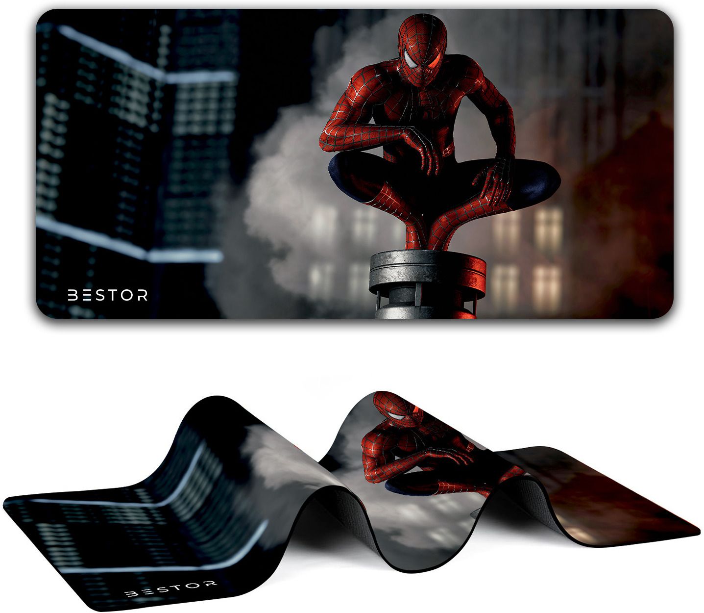 Bestor Anime Series Spiderman Printed Mouse Pad Dark Reaper Samurai Mouse Pad 60cmx34cm Non Slip Base Mousepad-image-45