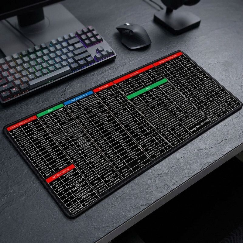 CrazySoul Computer Keyboard Mate - Large - Excel Anti-Slip Shortcut Keyboard Mat Non Slip Base Mousepad-picture-21