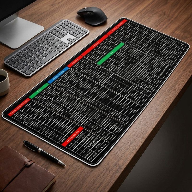 CrazySoul Keyboard Mouse Pad - Large - Excel Anti-Slip Shortcut Keyboard Mat Non Slip Base Mousepad-picture-23