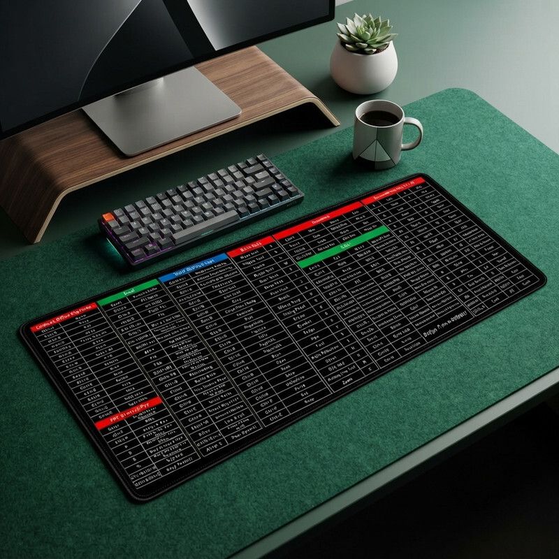 CrazySoul Keyboard Wrist Pad - Large - Excel Anti-Slip Shortcut Keyboard Mat Non Slip Base Mousepad-picture-43