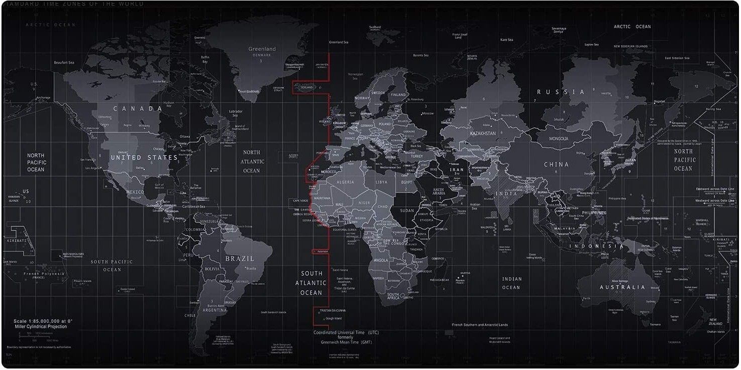 Inovera World Map Extended Gaming Mouse Pad Mat (Black) Mousepad-image-4