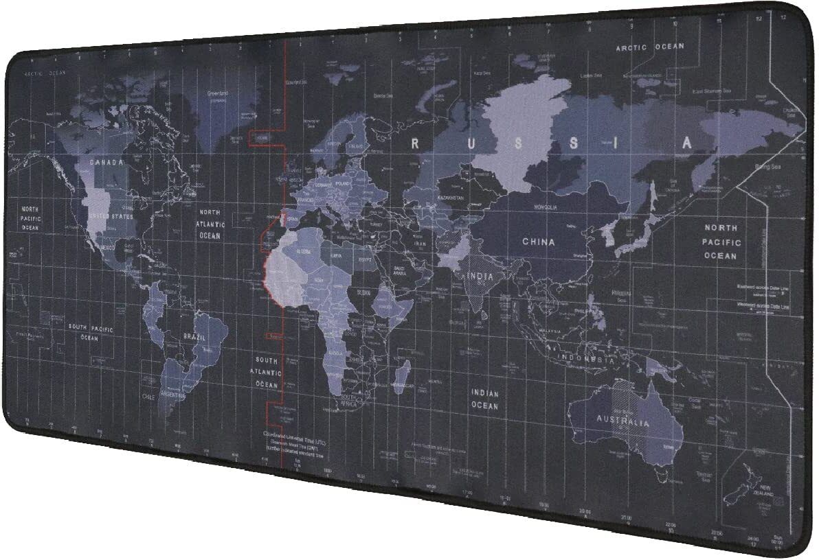 Senvox World Map Keyboard Desk Mat | Large Extended Mouse Pad with Non-Slip Base Desk Mat Cabinet Compatible with Computer-image-1