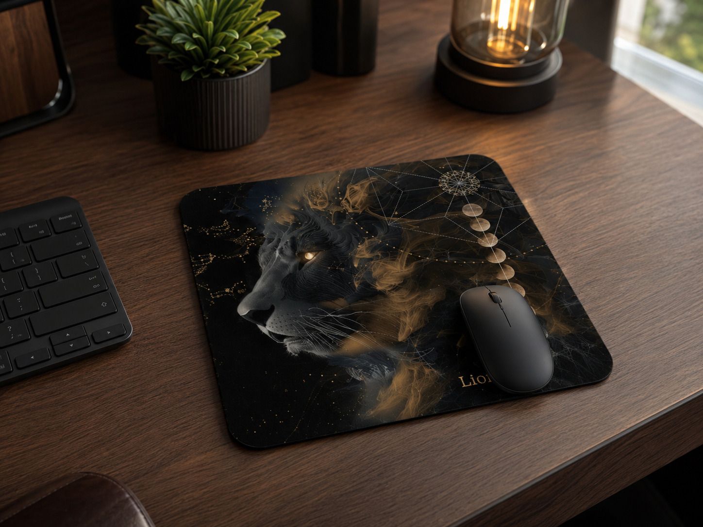 Atoallstore Lion Printed Mouse Pad with Anti-Slip Rubber Base Non Slip Base Mousepad-image-32