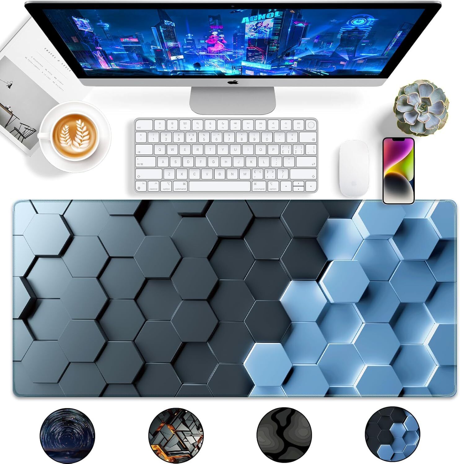 DARSHANAM WORLD Keyboard Mat, Mouse Pad Shortcut Keys Desk Mats for Office Non Slip Base Mousepad-image-6