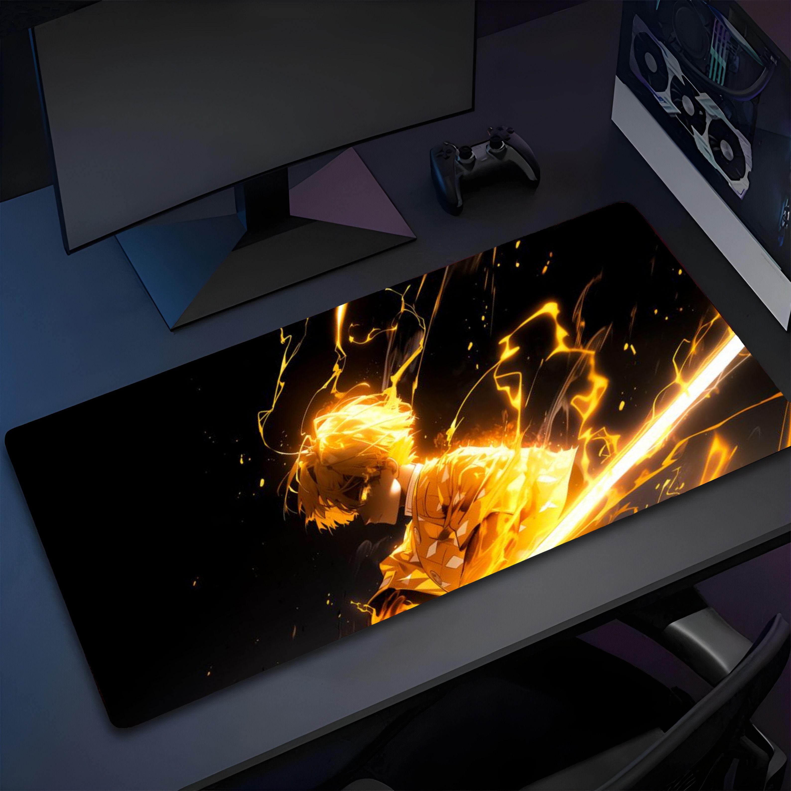 Eshaaver Laptop/Desktop Mat Demon slayer Animie Agatsuma Printed Anti-Fray Cloth -HQDS039 Mousepad