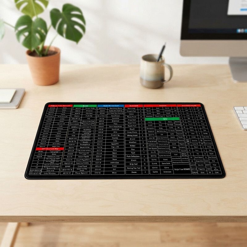 CrazySoul Desk Mat For Full Size Keyboard - Large - Excel Anti-Slip Shortcut Keyboard Mat Non Slip Base Mousepad-picture-27