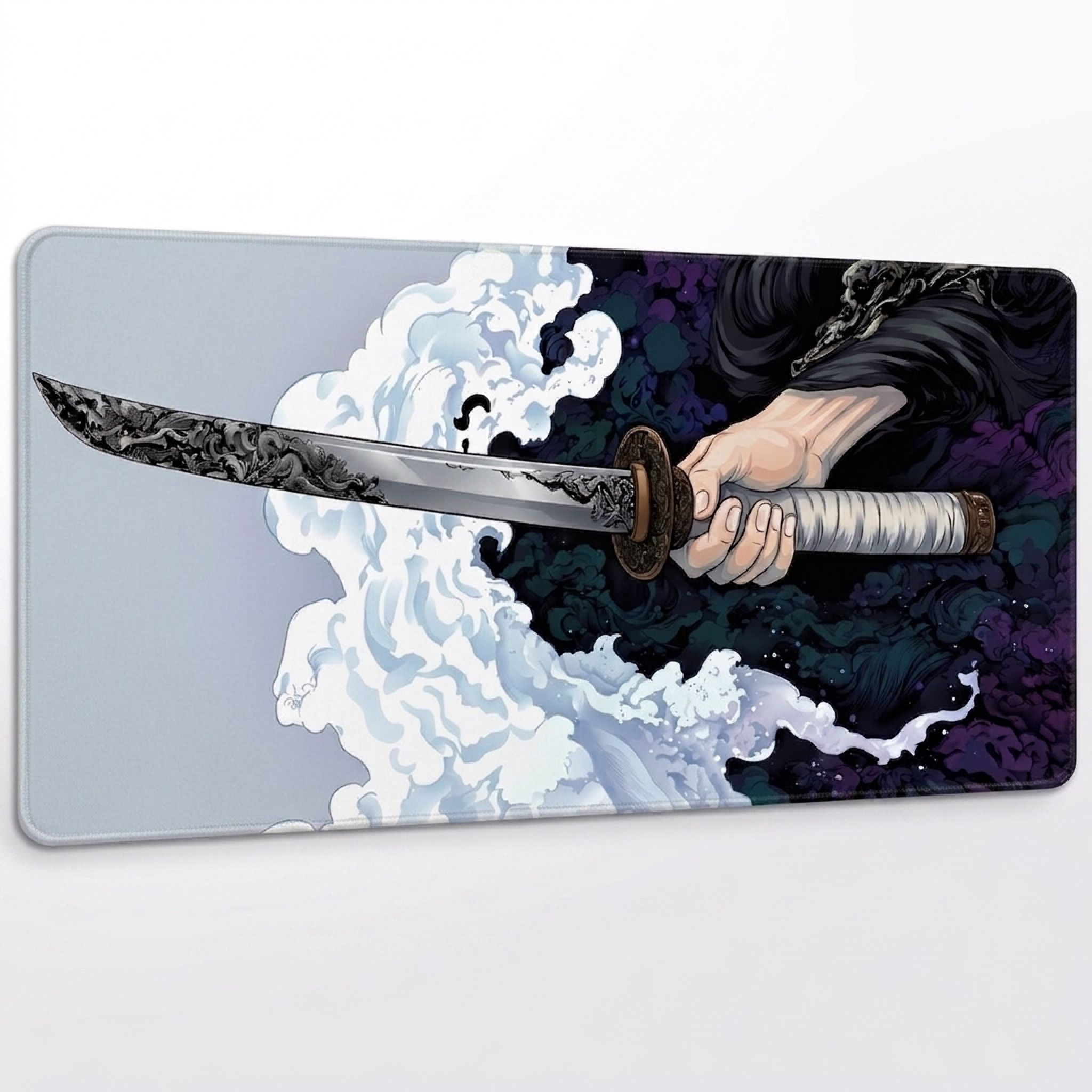 ZEPICSOUL Extended Katana Art Gaming Stitched Edges Deskmat Non Slip Base Mousepad-image-8