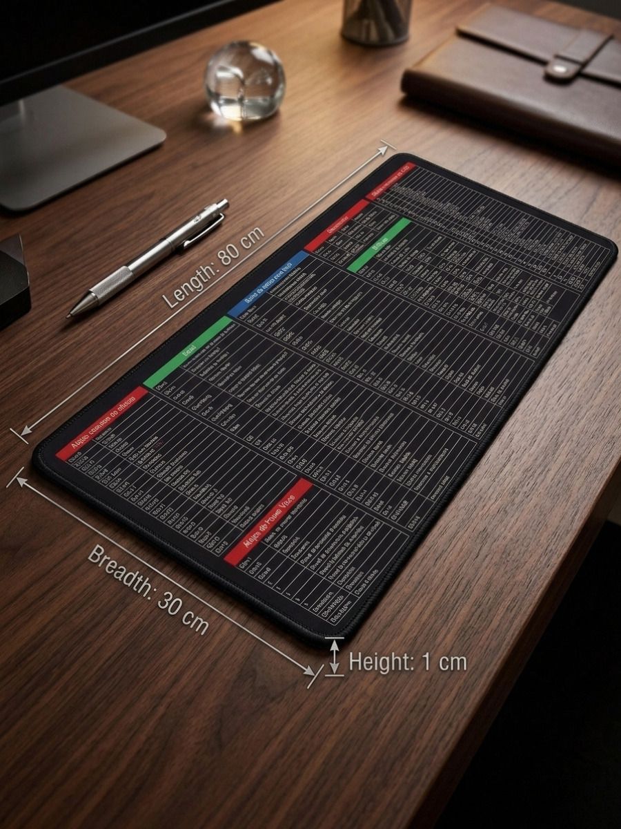 RACCON Excel Shortcuts Keyboard Mouse Pad Large Anti-Slip Desk Mat 80x30cm Non Slip Base Mousepad-image-48