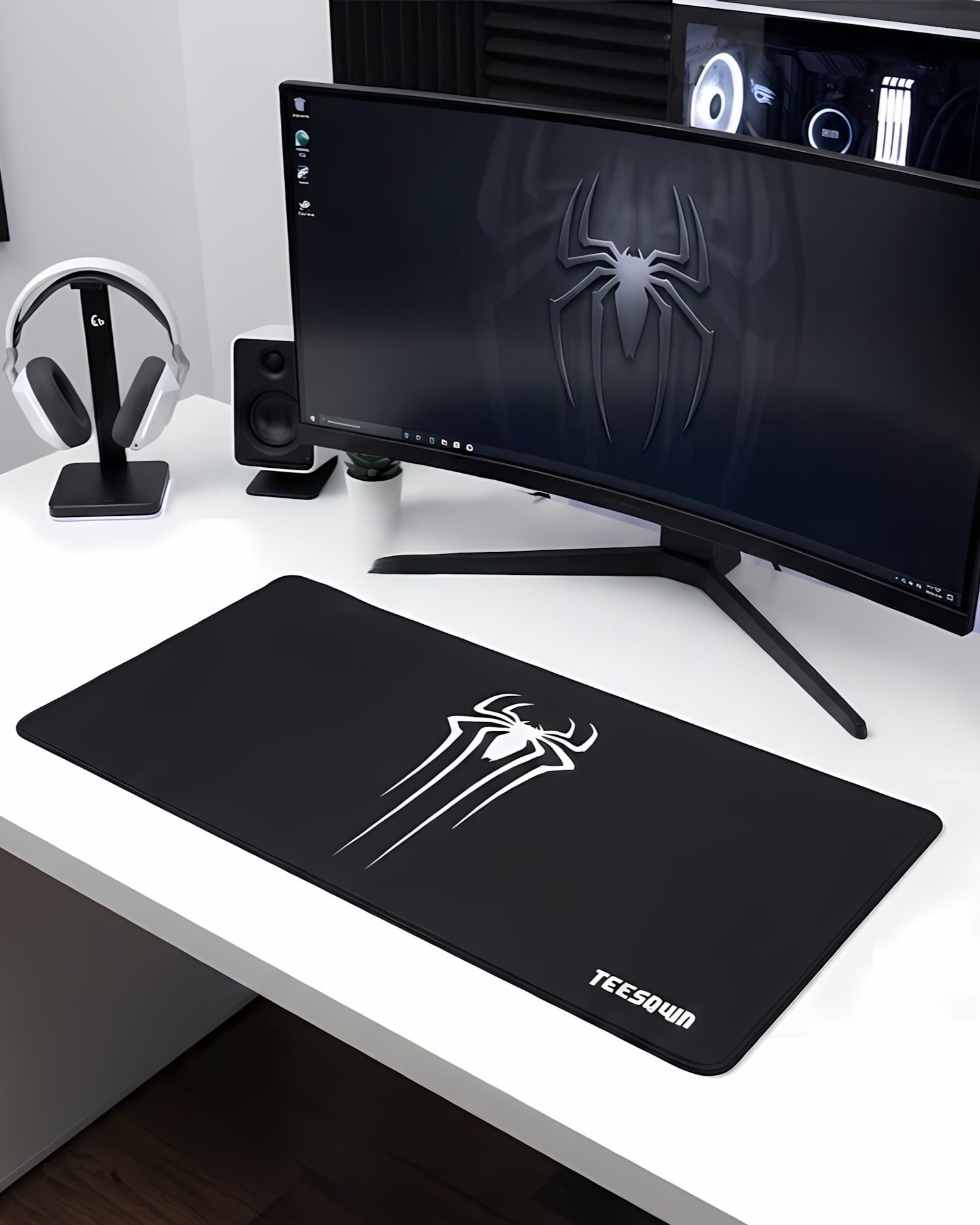 Teesown Spider Extended Gaming Desk Mat | Large Mouse Pad Black Non Slip Base Mousepad-image-22