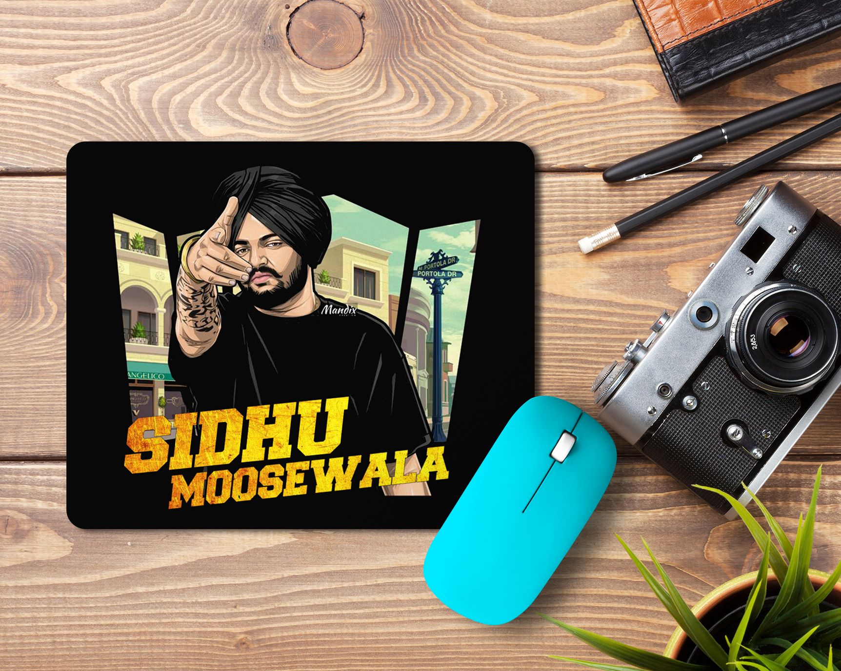 ZORI Sidhu Moose Wala Printed Non-Slip Rubber Base Mouse pad for Laptop and Computer Mousepad-image-25