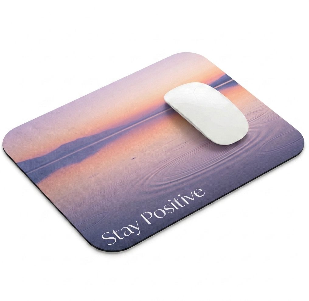 UNIQUE CREATION GIFT STORE Water Drop Mouse Pad, Aesthetic Design with Motivational Message, Sunset Printed Non Slip Base Mousepad-picture-37