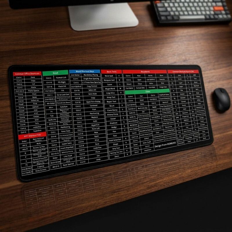 CrazySoul Mat For Keyboard And Mouse - Large - Excel Anti-Slip Shortcut Keyboard Mat Non Slip Base Mousepad-picture-45