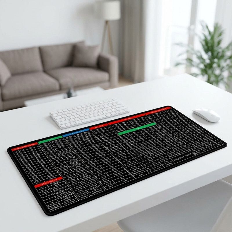 CrazySoul Keyboard Mat 60 By Plain Black - Large - Excel Anti-Slip Shortcut Keyboard Mat Non Slip Base Mousepad-image-33