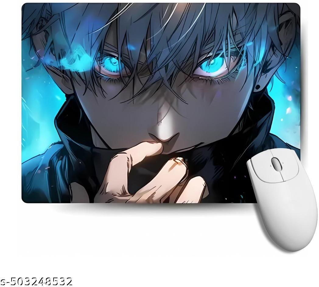 GROOFIEZ Premium Anime Mouse Pad Jujutsu Kaisen Gojo Blue Eye with Scarf Printed Mousepad Non Slip Base Mousepad-image-24