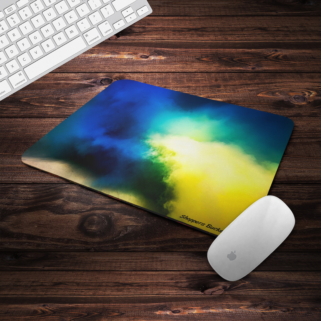 Shoppers Bucket Cloudy Rectangle Mouse Pad Non Slip Base Mousepad image 1