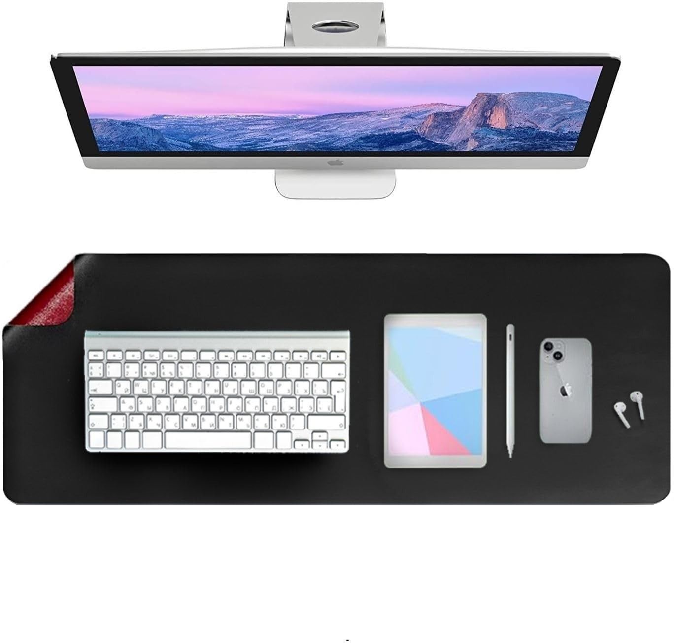 Dyazo Plus Vegan PU Leather Large Deskmat Waterproof Ideal for Office, Work or Gaming Non Slip Base Dual Sided Mousepad-image-10