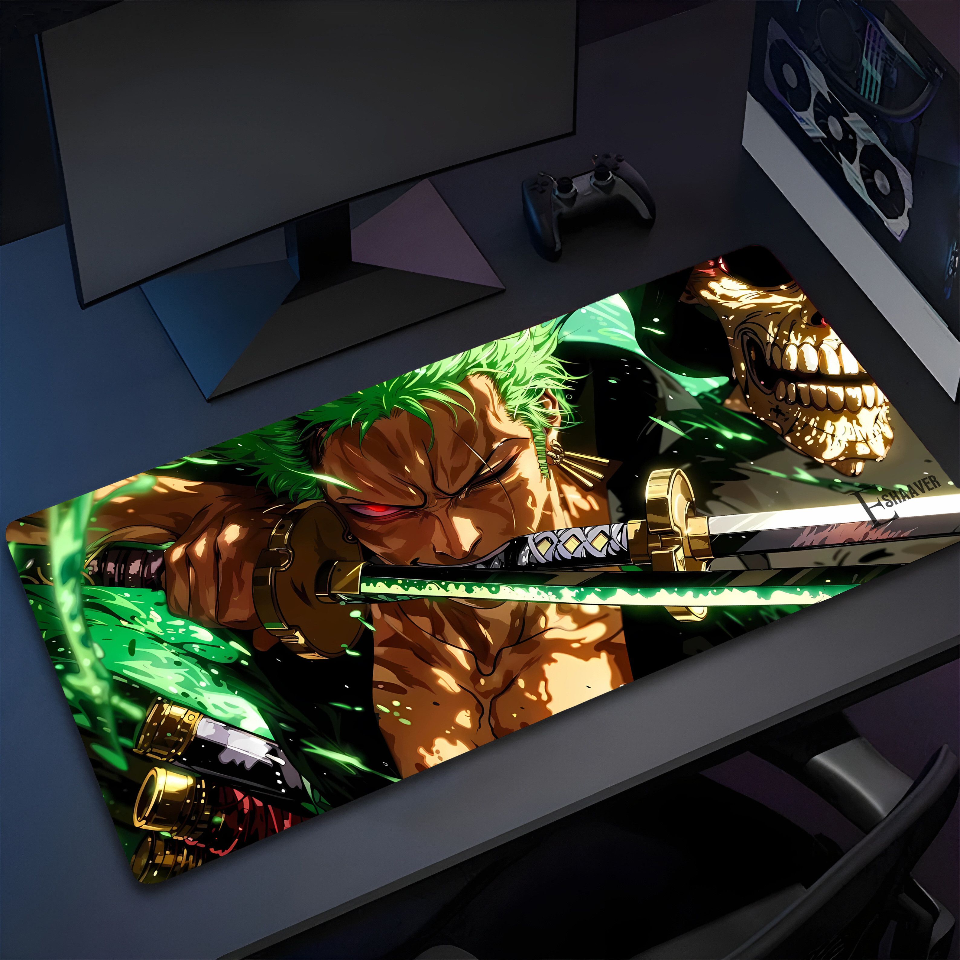 Eshaaver Laptop & Desktop Mat Zoro anime printed Spill Proof Mousepad-ZORODP008 Non Slip Base Mousepad-image-38