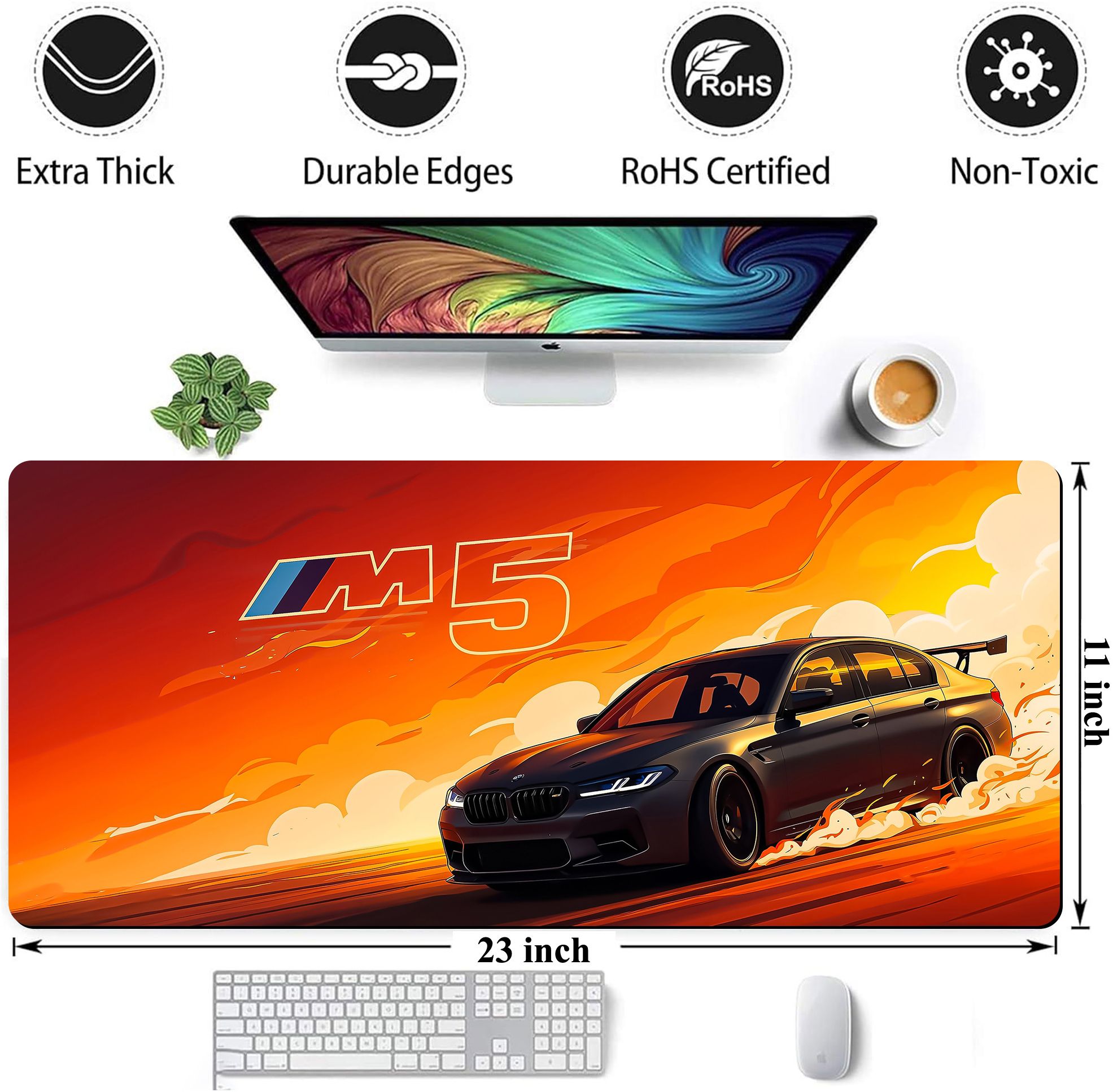 matnex executive high-speed sedan sunset orange edition mat non slip base mousepad