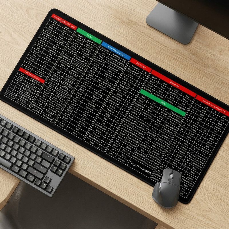 CrazySoul Pc Pad - Large - Excel Anti-Slip Shortcut Keyboard Mat Non Slip Base Mousepad-picture-17