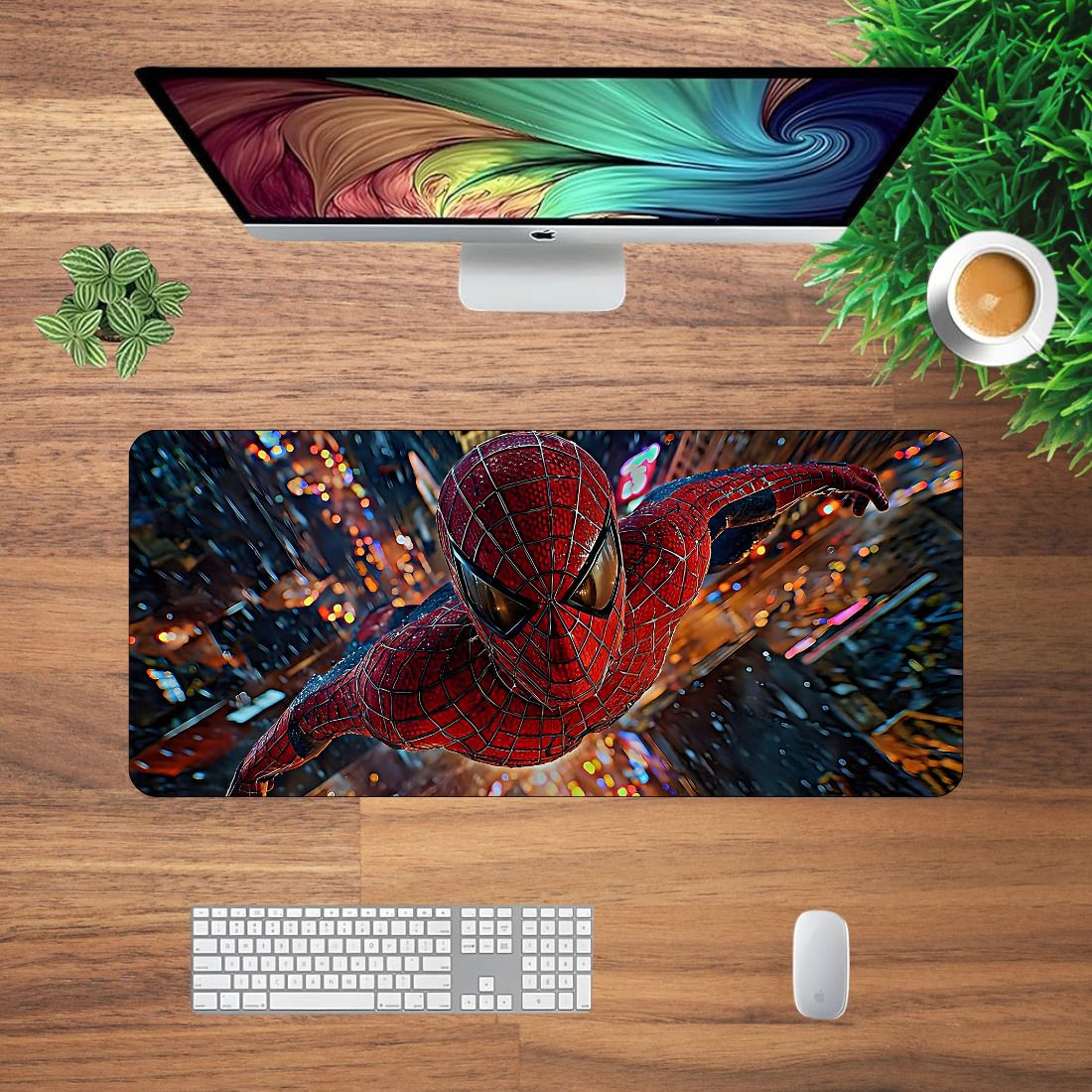 Sigma One Spiderman Keyboard Mouse Pad Mat - Anti-Slip & Waterproof (23x11 INCH) Non Slip Base Dual Sided Mousepad-image-40
