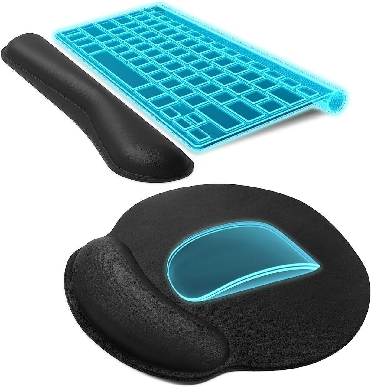 Krinus Memory Foam Mouse & Keyboard Hand Wrist Rest Cushion Wrist Support& Pain Relief Mousepad-image-0