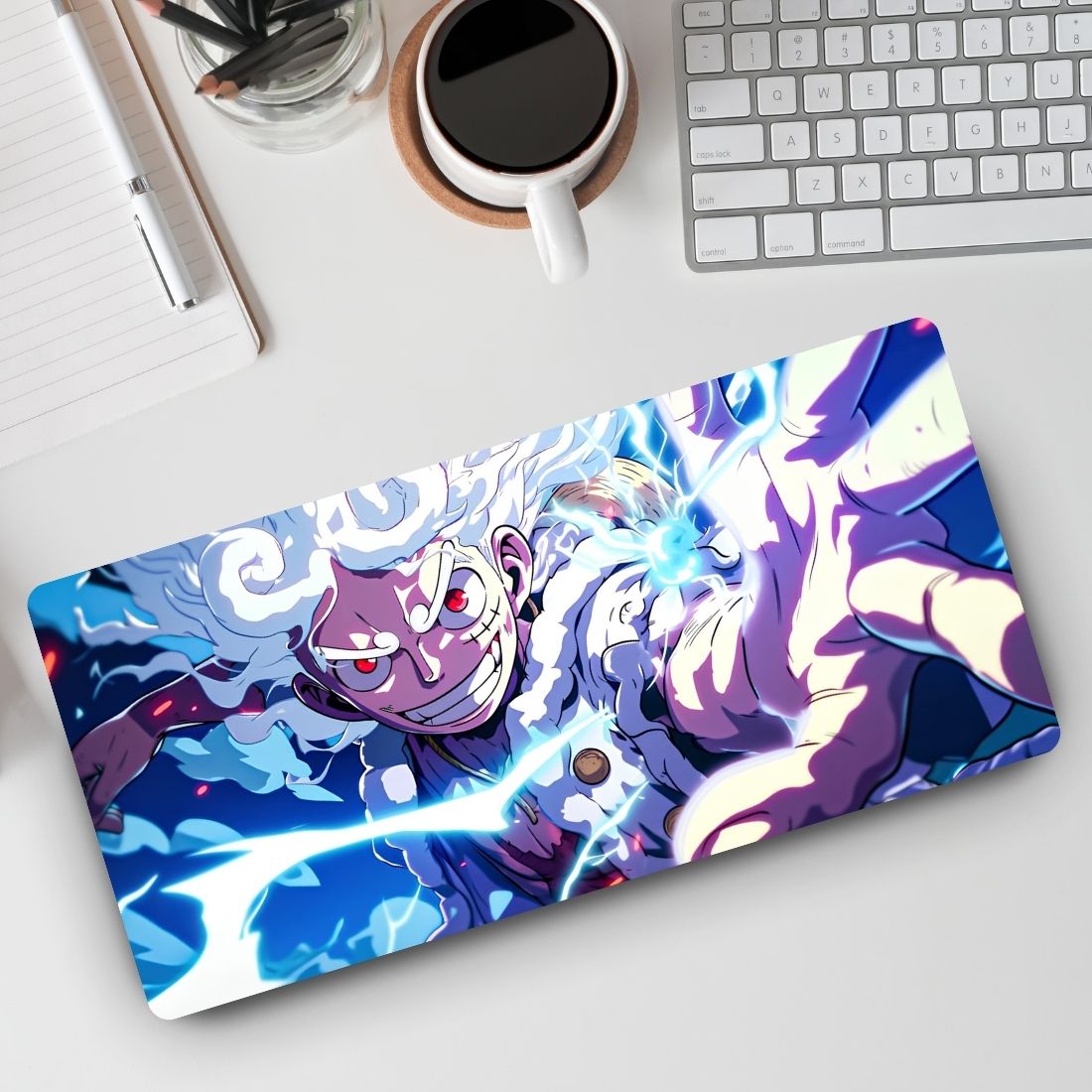 Sigma One Gear Fifth Luffy Thunderstrike Anime XXL Gaming Keyboard Mat 23x11 Inch. Non Slip Base Mousepad-image-29