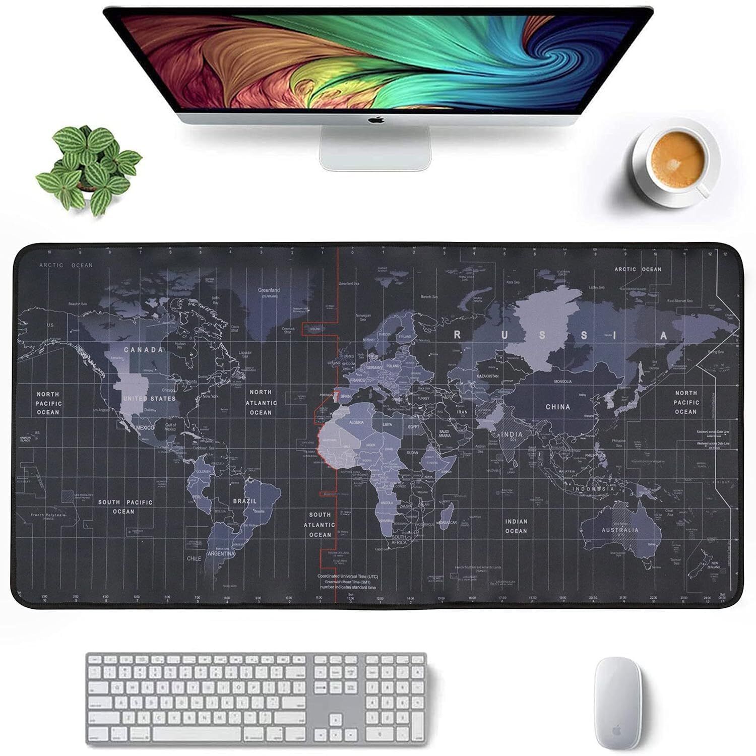 HOPENHIRO World Map Extended Mouse Pad, Anti-Slip Gaming & Office Desk Mat Non Slip Base Mousepad-image-23