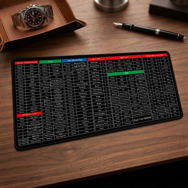 CrazySoul Computer Table Mats - Large - Excel Anti-Slip Shortcut Keyboard Mat Non Slip Base Mousepad-picture-48