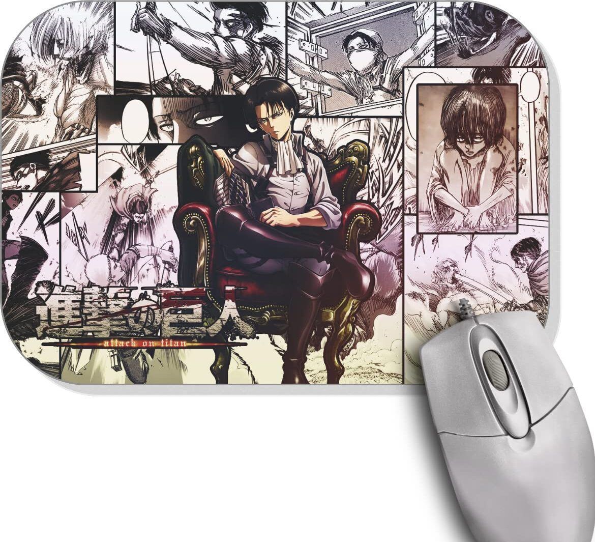 MAENA Anime Mouse Pad (Captain Levi) Non Slip Base Mousepad-image-43