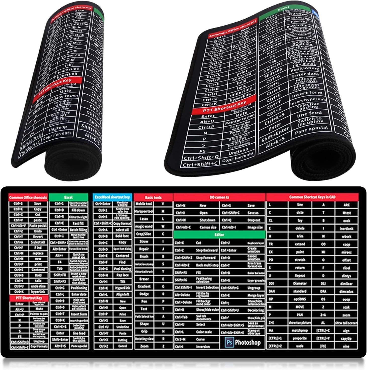 SVULINT Anti Slip Keyboard Computer Pads with Shortcuts Mousepad-picture-24