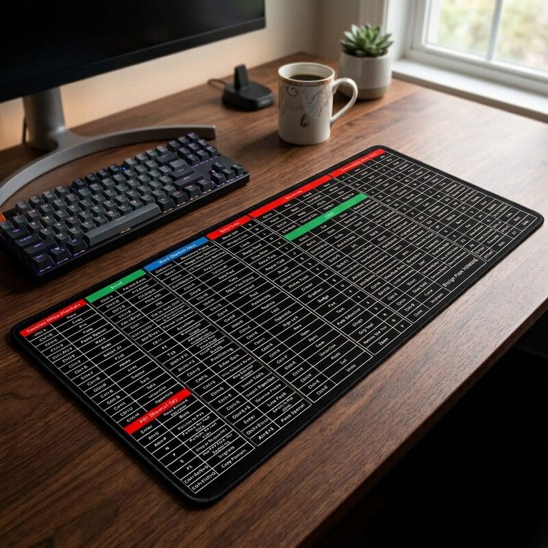 CrazySoul Keyboard Shortcuts Mouse Pad - Large - Excel Anti-Slip Shortcut Keyboard Mat Non Slip Base Mousepad-picture-37