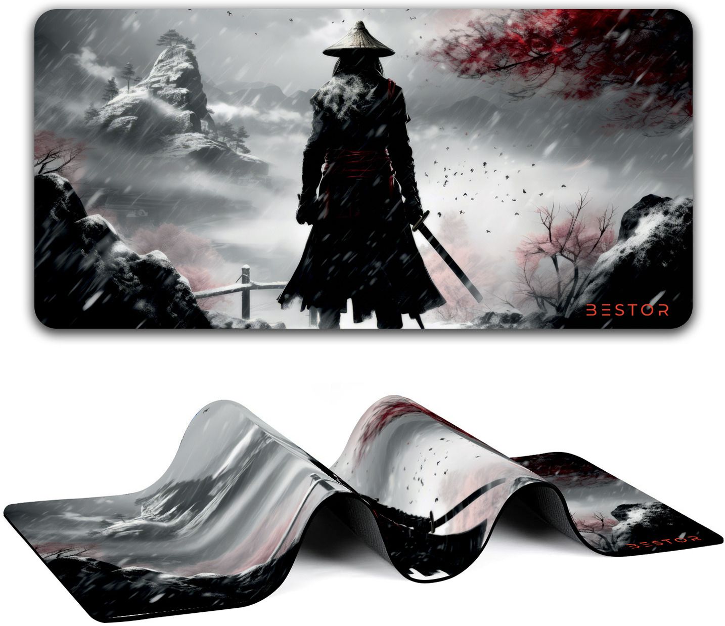 Bestor Anime Series Mouse Pad Samurai Warrior Mouse Pad Design Mouse Mat 60cmx34cm Non Slip Base Mousepad-image-28