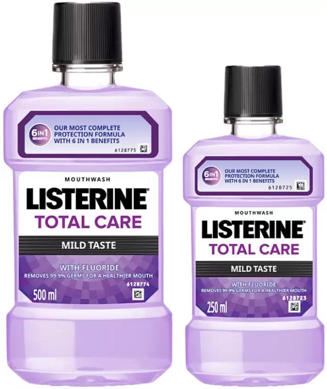 Total Care Mild Taste Mouthwash| Removes 99.99% germs| Home & Travel Combo - Mild Mint-image-2
