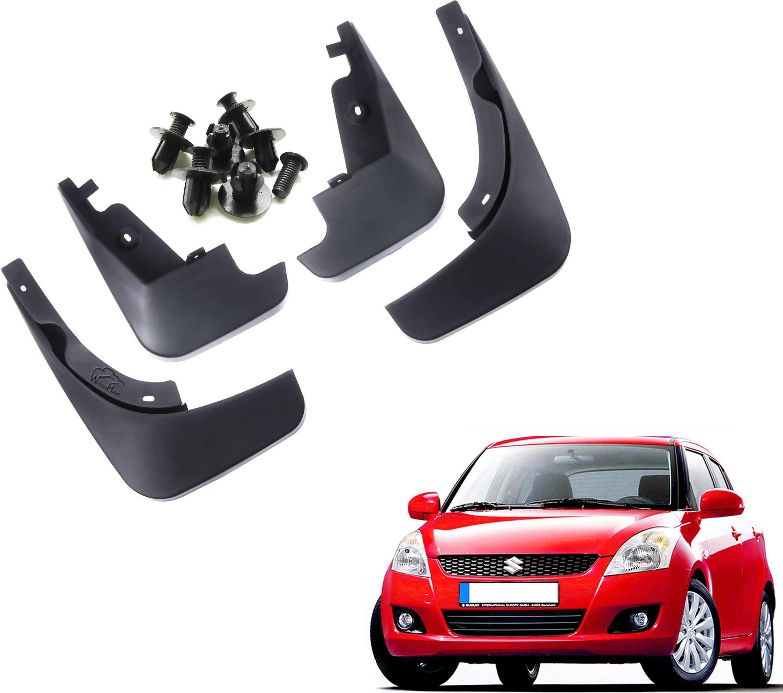 dda enterprises Mud Flap, Front Mud Guard, Rear Mud Guard For Maruti Swift 2012 image 1
