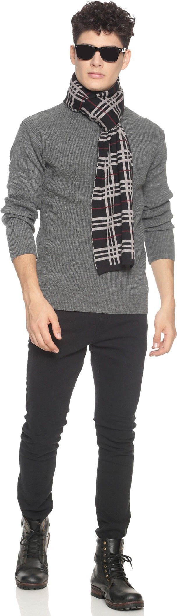 Jollyy Checkered Men Muffler-picture-14