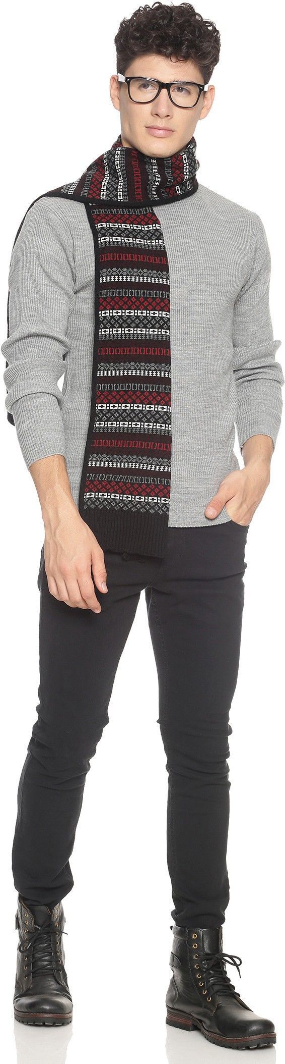 Jollyy Checkered Men Muffler-picture-11