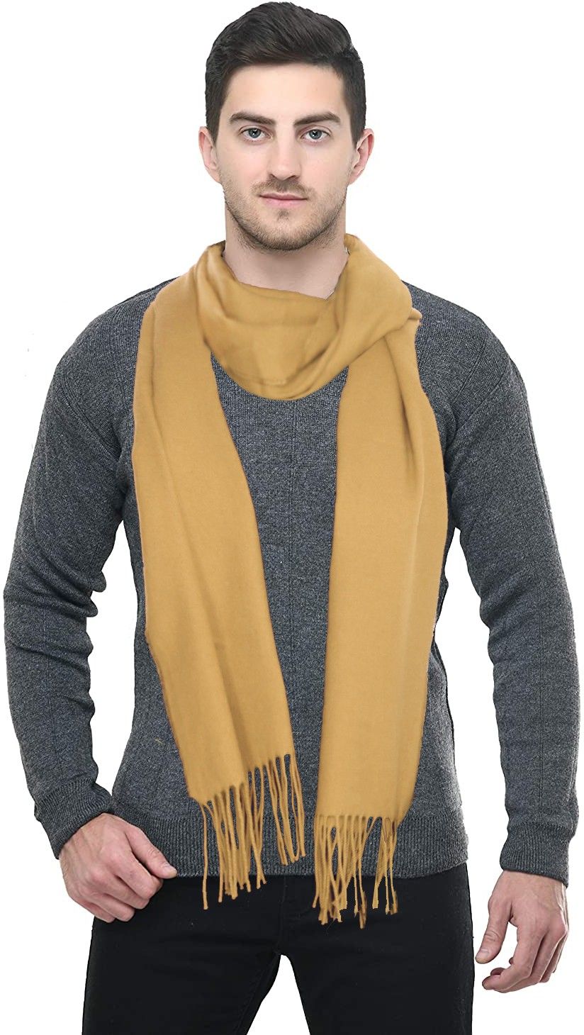life and style Solid Wool Blend Men Beige Scarf-picture-25