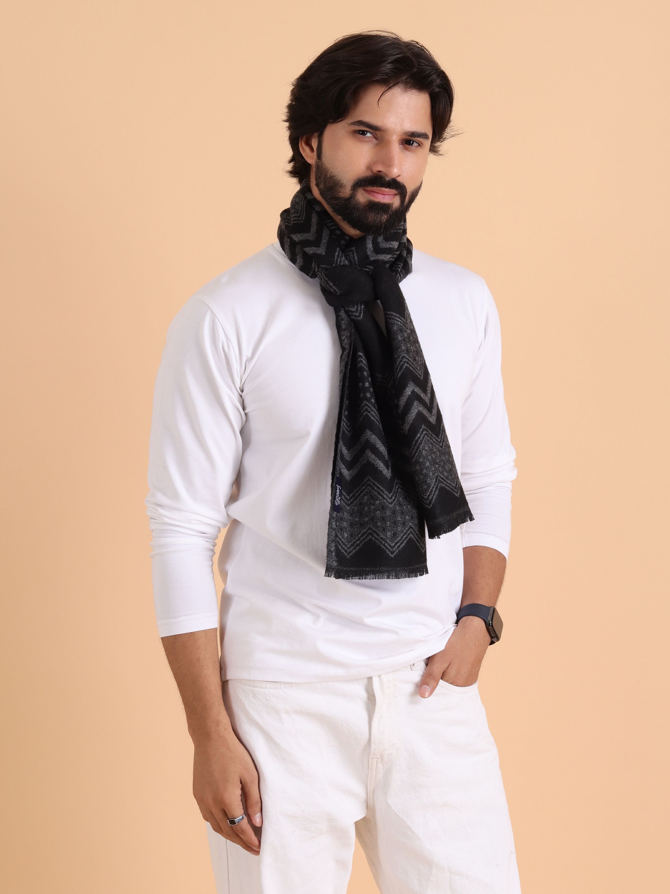 Tweedle Geometric Print Men Muffler-picture-12