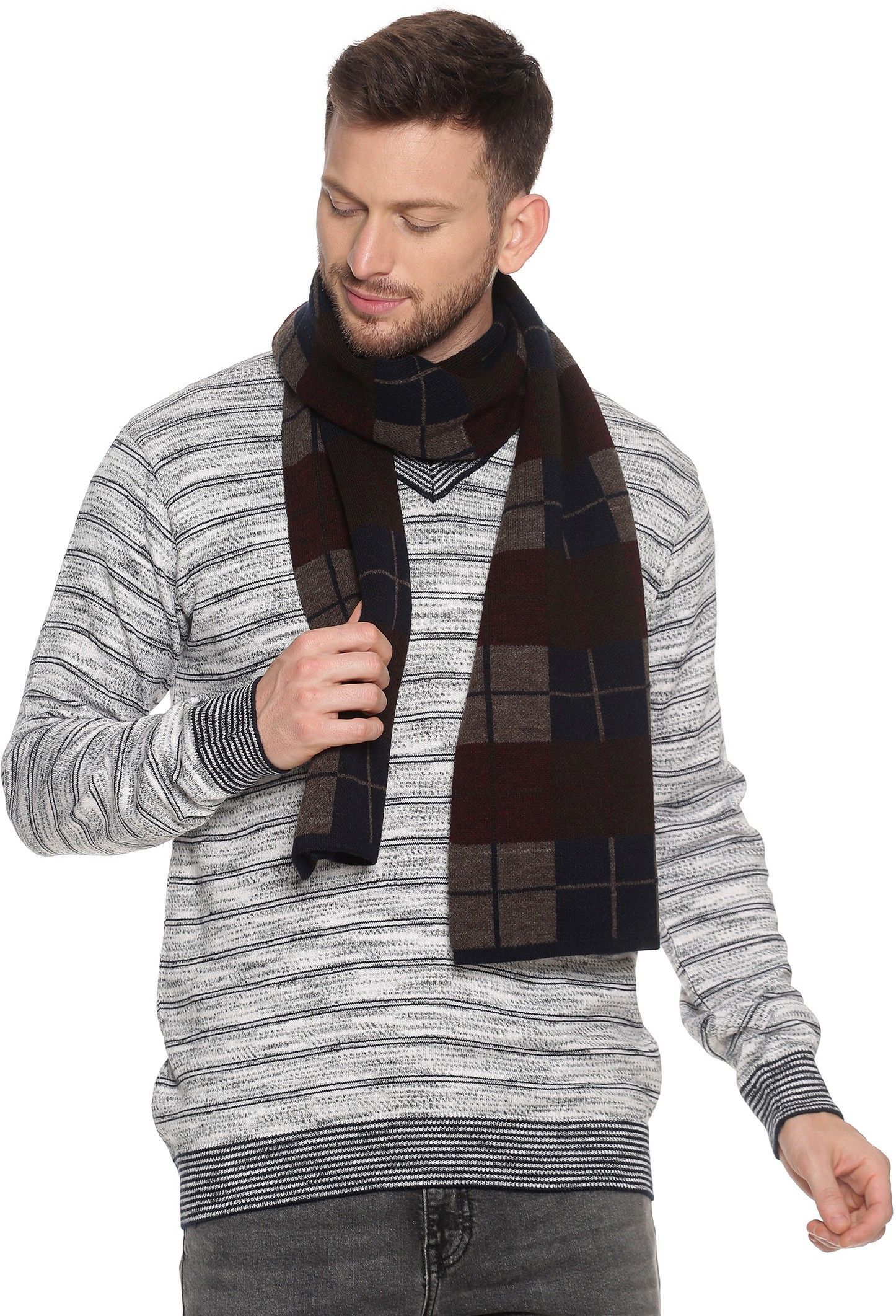Jollyy Checkered Men Muffler-picture-18