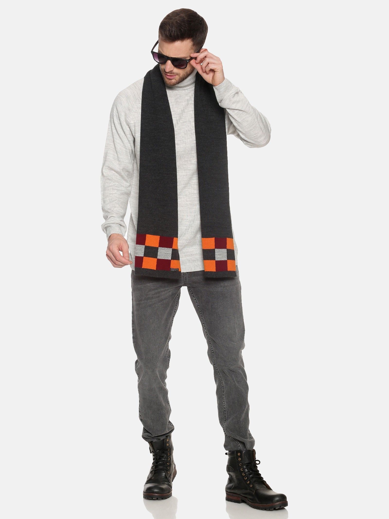 Jollyy Checkered Men Muffler-picture-17