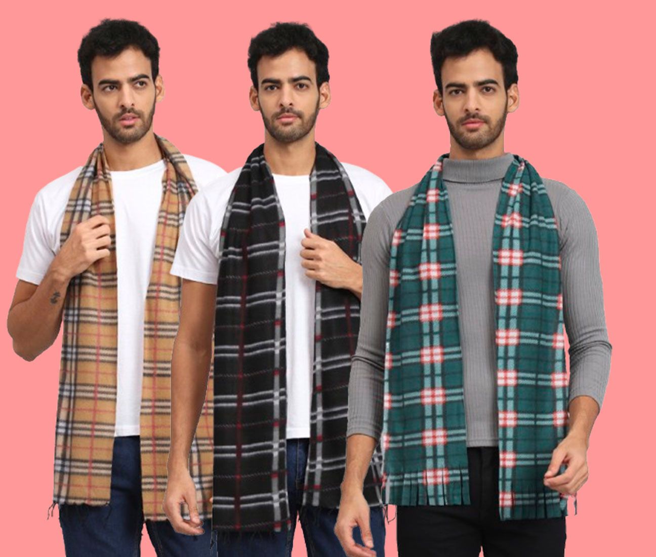 Fit N Fame Checkered Men Muffler-picture-16